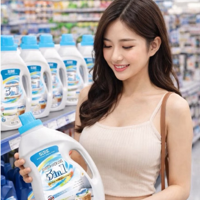 Nước giặt hương hoa SiBE 1 thùng tặng 4 túi nước giặt mix mùi