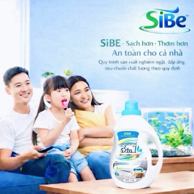 Nước giặt hương hoa SiBE 1 thùng tặng 4 túi nước giặt mix mùi