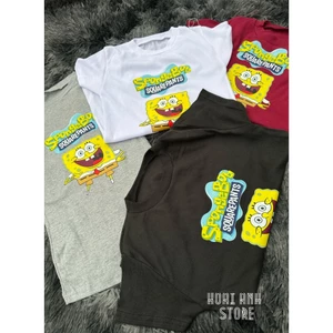 Áo Thun Dáng Babytee Cộc Tay In Pet 5D Hình Bọt Biển From Chuẩn Ôm Eo Tôn Dáng Siêu Dễ Thương