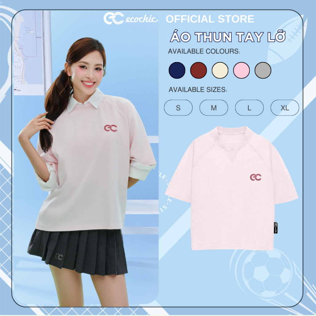 (LINK SALE TỔNG HỢP) Áo Thun ECOCHIC Local Brand Chính Hãng Premium Cotton Nhiều Loại Form Dáng B138