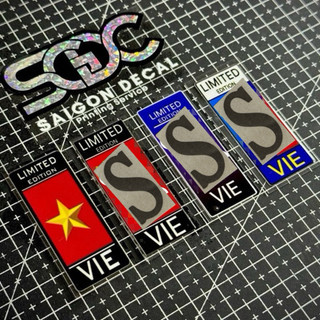 |1 Cái/Cặp| Tem Sticker DTF Dán Biển Số Xe Lá Cờ, Chữ S - Tuỳ Chỉnh Dán Theo Ý Thích - 4 Mẫu Cờ