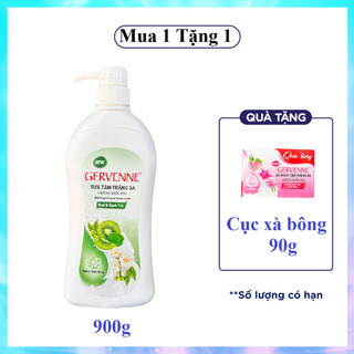 Tặng xà bông cục - Sữa tắm trắng da Gervenne kiwi & bạch trà hương nước hoa 900g