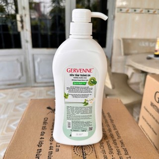 Tặng xà bông cục -Sữa tắm trắng da Gervenne kiwi & bạch trà hương nước hoa 450g