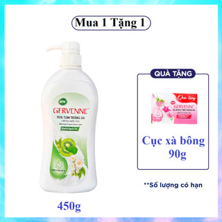 Tặng xà bông cục -Sữa tắm trắng da Gervenne kiwi & bạch trà hương nước hoa 450g