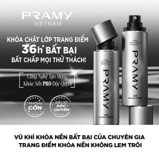 [Y361] Xịt Khoá Nền Makeup PRAMY Artist Setting Spray - Vỏ Bạc - Khóa Chặt Lớp Trang Điểm Bền Bỉ, Kiềm Dầu, Dưỡng Ẩm