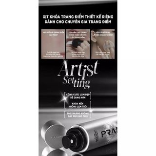 [Y361] Xịt Khoá Nền Makeup PRAMY Artist Setting Spray - Vỏ Bạc - Khóa Chặt Lớp Trang Điểm Bền Bỉ, Kiềm Dầu, Dưỡng Ẩm