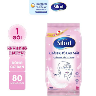 Khăn khô lau mặt Silcot đa năng 80 miếng/gói