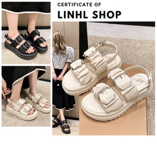 Sandal Nữ Đế Cao Quai Bản To Khóa Kim Loại  Giày Sandal Nữ Thời Trang Cá Tính, Êm Chân, Dễ Phối Đồ MS55