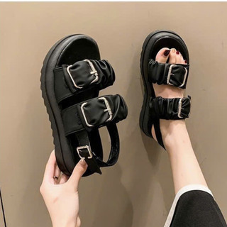 Sandal Nữ Đế Cao Quai Bản To Khóa Kim Loại  Giày Sandal Nữ Thời Trang Cá Tính, Êm Chân, Dễ Phối Đồ MS55