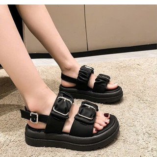 Sandal Nữ Đế Cao Quai Bản To Khóa Kim Loại  Giày Sandal Nữ Thời Trang Cá Tính, Êm Chân, Dễ Phối Đồ MS55