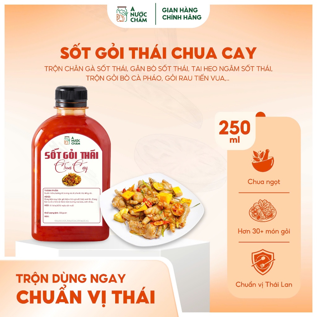 2 Chai Sốt gỏi Thái-trộn chân gà,làm gỏi bò tái thái,chấm cơm cháy