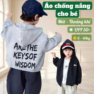 Áo Chống Nắng Trẻ Em UPF50+ – Áo Khoác Cho Bé Trai 6–40kg, Áo Khoác Cản Gió Nhẹ 4 Mùa Có Mũ #bok3