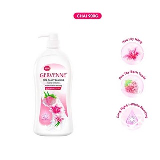Tặng túi 450g -Sữa tắm trắng da Gervenne kiwi & bạch trà hương nước hoa 900g