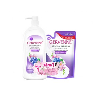 Tặng túi 450g -Sữa tắm trắng da Gervenne kiwi & bạch trà hương nước hoa 900g