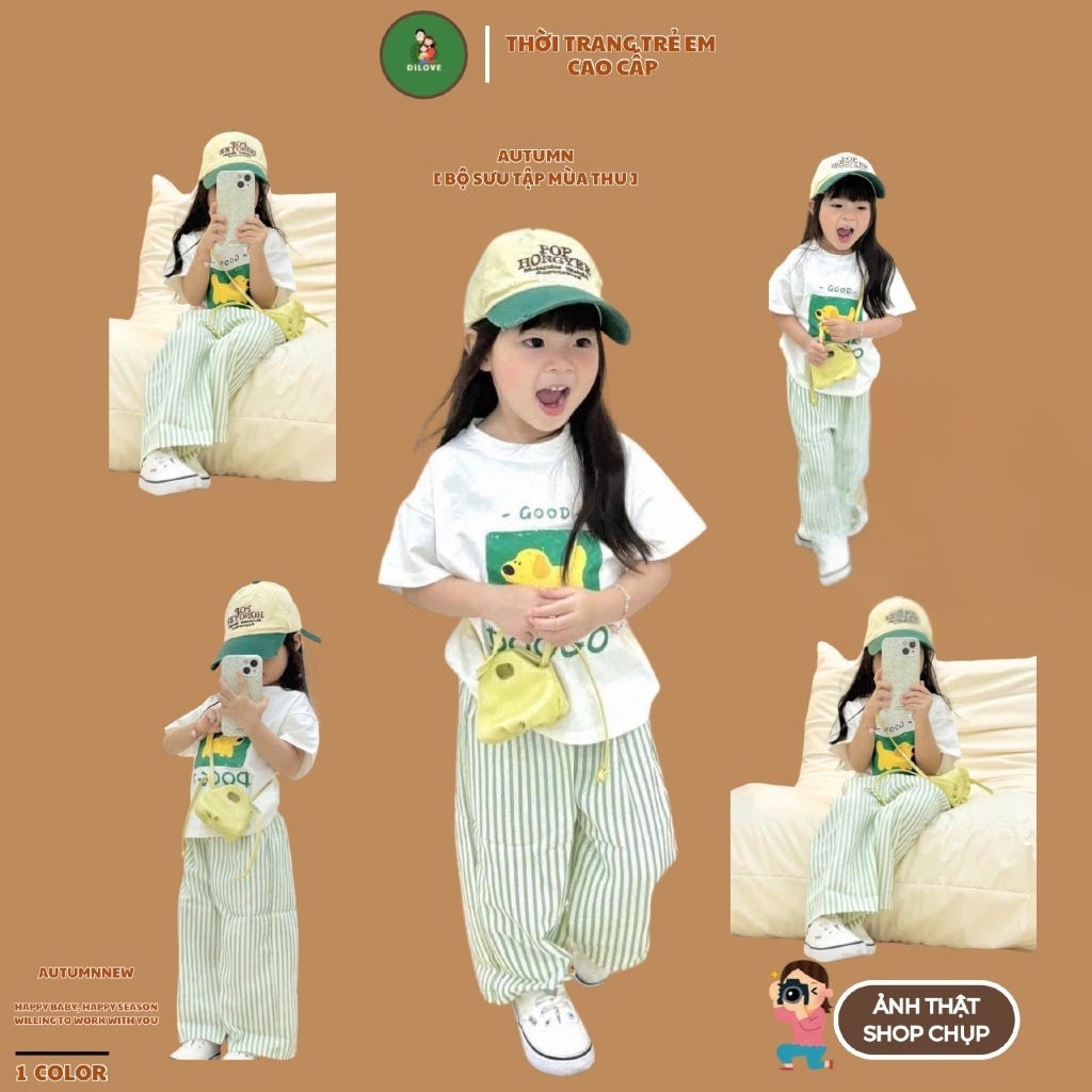 Bộ Quần Áo Ngắn Tay Cho Bé DILOVE Đồ bộ cho bé gầu hè Set bộ cho bé ngắn tay chất liệu Cotton Bộ quần áo cho bé - Mã C3