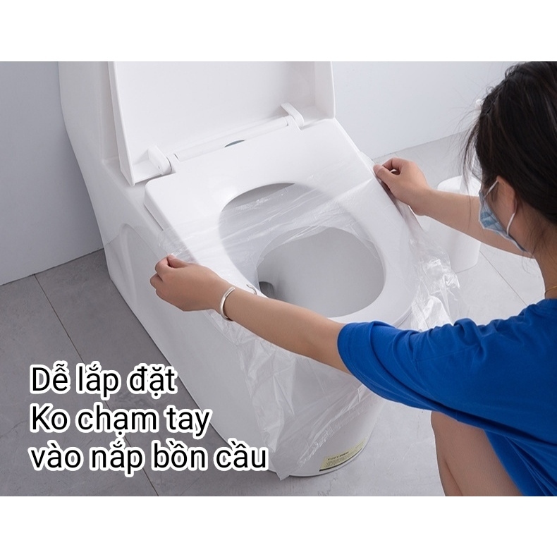 Combo 50 miếng lót bồn cầu nhà vệ sinh công cộng, chống thấm nước