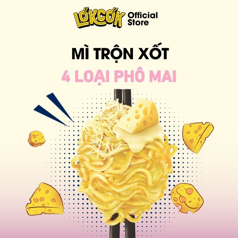 [Chính Hãng] Tô Mì Trộn Xốt Hương Vị 4 Loại Phô Mai LOKCOK 101G