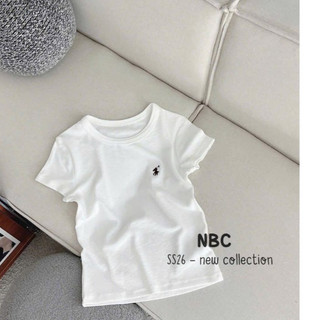 Áo phông thêu ngựa cổ tròn viền thêu ngựa