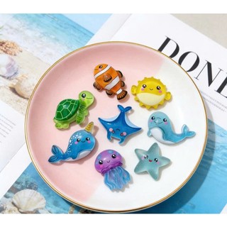 CHARM PHÁT SÁNG: Set Charm Đại Dương Cute – 8 Charm Sinh Vật Biển Kawaii Trang Trí Dép / Phụ Kiện