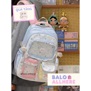 Balo Nữ Lớn Nhiều Ngăn Họa Tiết Ngôi Sao Dễ Thương BL526