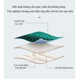 💦NẰM MÁT LẠNH 💦 Bộ Chiếu Điều Hòa Cao Su Non 3 Món (1 Chiếu + 2 Vỏ Gối) Hàng Nhập Loại 1_Chăn Ga Sỉ