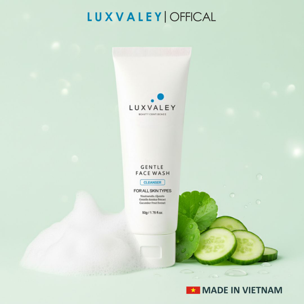 SỮA RỬA MẶT RAU MÁ DƯA LEO LUXVALEY GIÚP SÁNG DA NGỪA MỤN DÀNH CHO HỌC SINH TUỔI DẬY THÌ