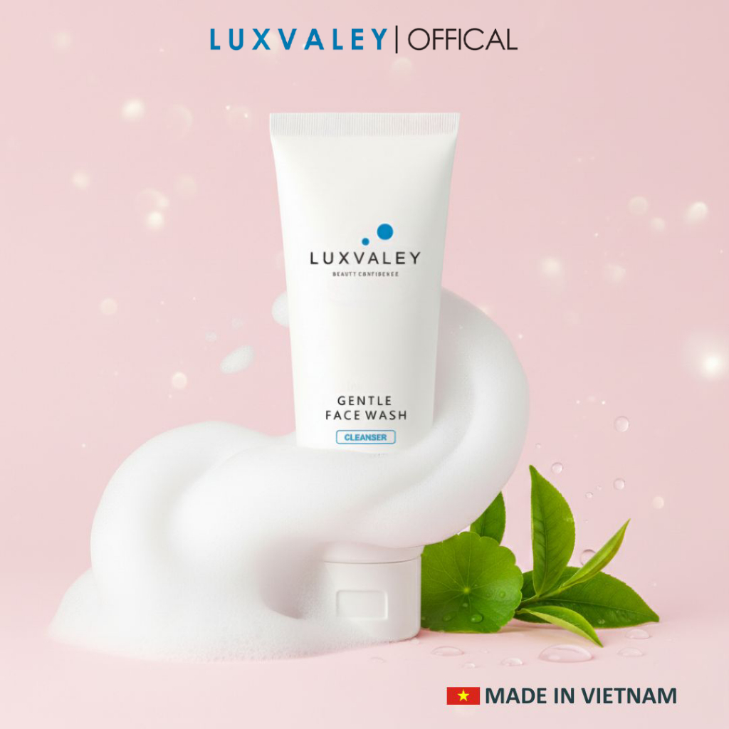 SỮA RỬA MẶT SÁNG DA NGỪA MỤN LUXVALEY GENTLE FACE WASH CHIẾT XUẤT RAU MÁ DƯA LEO