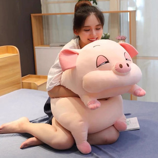 Gấu Bông LỢN MẮT HỒNG Cute 40cm–1m | Gối Ôm Heo Ngủ Gật, Heo Mắt HỒNG – Thú Nhồi Bông Heo Dễ Thươ