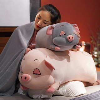 Gấu Bông LỢN MẮT HỒNG Cute 40cm–1m | Gối Ôm Heo Ngủ Gật, Heo Mắt HỒNG – Thú Nhồi Bông Heo Dễ Thươ