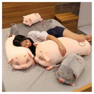 Gấu Bông LỢN MẮT HỒNG Cute 40cm–1m | Gối Ôm Heo Ngủ Gật, Heo Mắt HỒNG – Thú Nhồi Bông Heo Dễ Thươ