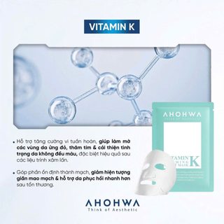 Ahohwa - Vitamin K Sheet Mask - Mặt nạ phục hồi sinh học Vitamin K