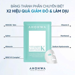 Ahohwa - Vitamin K Sheet Mask - Mặt nạ phục hồi sinh học Vitamin K