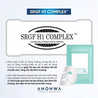 Ahohwa - Vitamin K Sheet Mask - Mặt nạ phục hồi sinh học Vitamin K