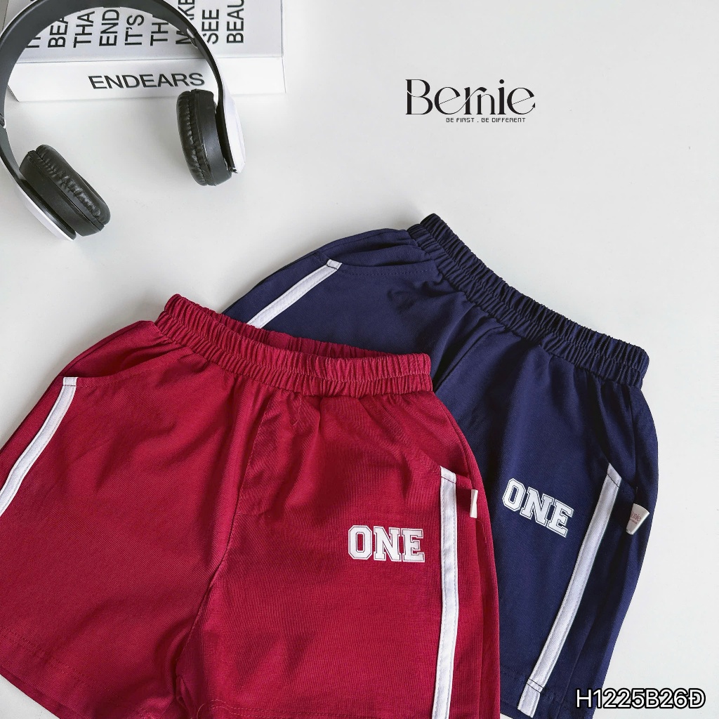 Bộ cotton hoạ tiết One co dãn 4 chiều phong cách thể thao, bộ thun cộc mềm mát bé trai