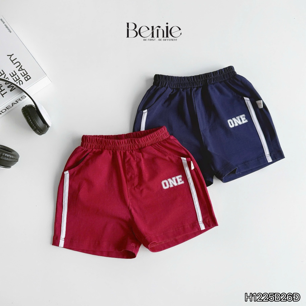 Bộ cotton hoạ tiết One co dãn 4 chiều phong cách thể thao, bộ thun cộc mềm mát bé trai