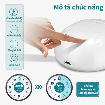 EvianAngel Máy Hút Sữa Có Dây Max Máy Hút Sữa Điện Đôi Phễu Hút Silicon Mềm Mại Kèm Bình Sữa Có Núm Ti Cho Bé