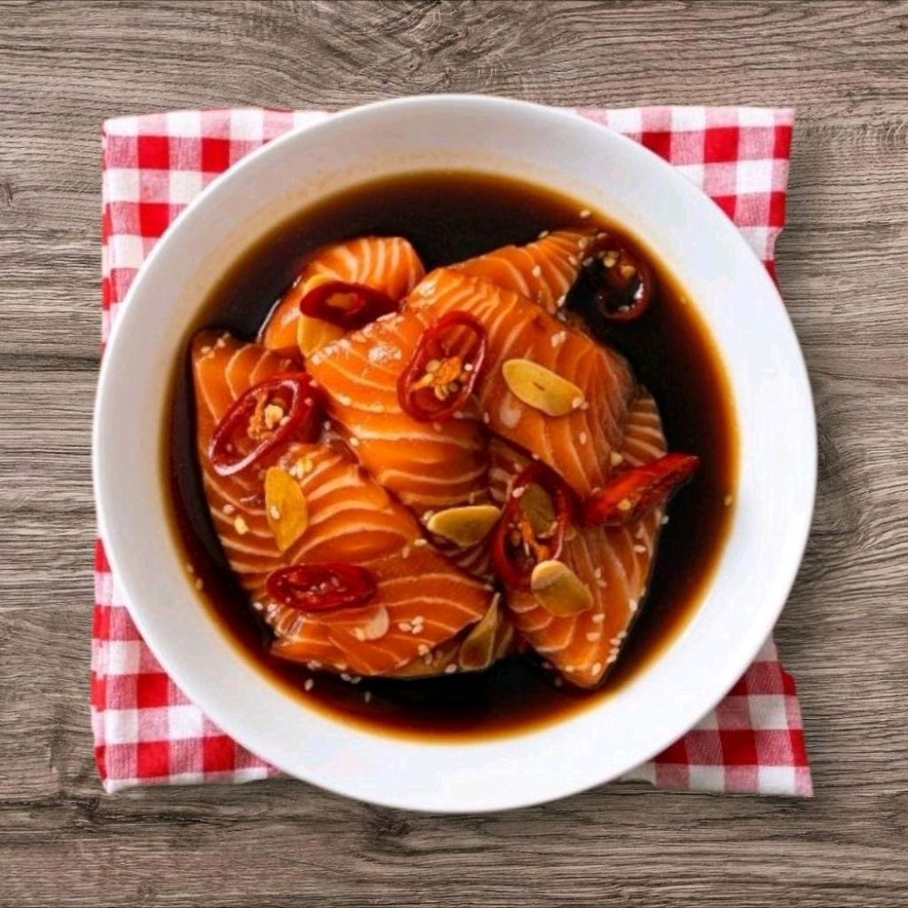 NƯỚC NGÂM TƯƠNG THẢO MỘC KIỂU HÀN, Dùng ngâm cá hồi, bào ngư, tôm, cua, ghẹ, trứng-chai 1000ml/1,5-2kg Hải sản