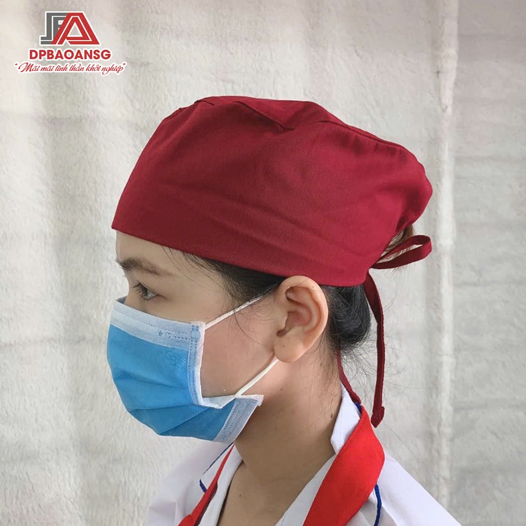 Mũ Bếp Vải Cột Dây Sau Vải Kaki Cotton Thoáng Mát - Nhiều Màu, Dễ Phối Đồng Phục Bếp