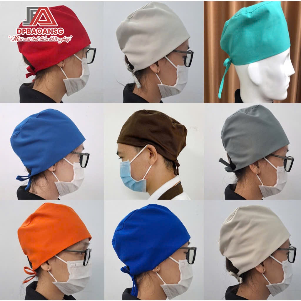 Mũ Bếp Vải Cột Dây Sau Vải Kaki Cotton Thoáng Mát - Nhiều Màu, Dễ Phối Đồng Phục Bếp