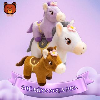Gấu Bông Ngựa Hoa 25–40cm | Thú Nhồi Bông Ngựa Cao Cấp – Gấu Bông Trang Trí & Quà Tặng Dễ Thương