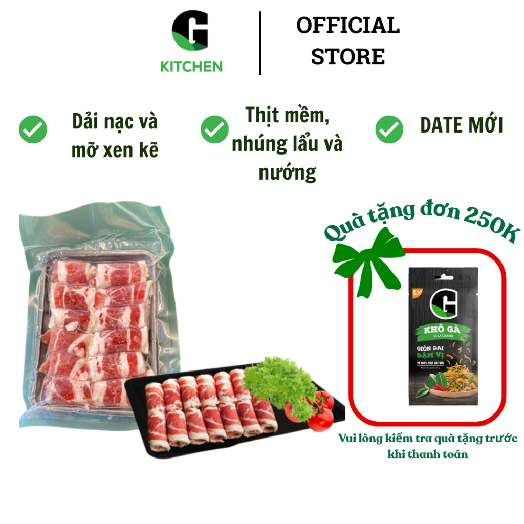 Ba chỉ bò Mỹ cuộn HN Gkitchen 300g
