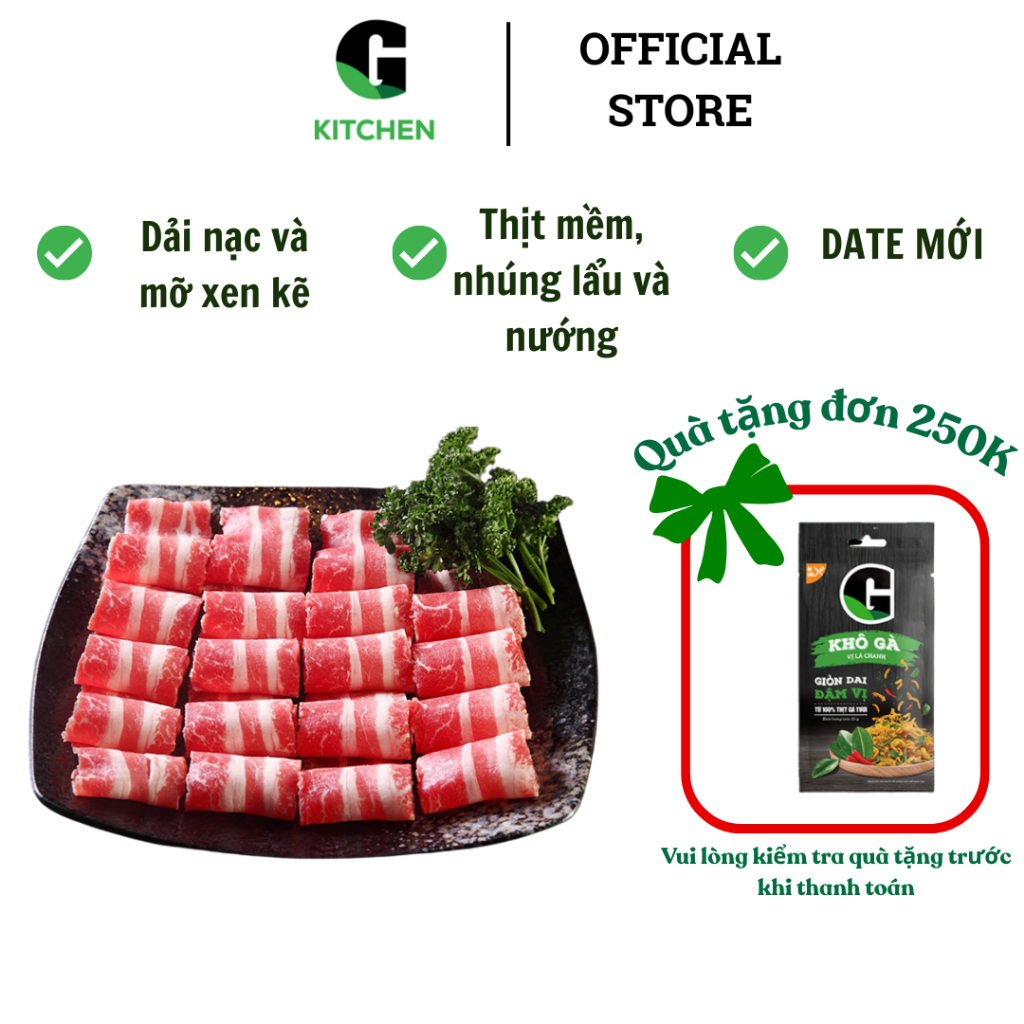 Ba chỉ bò Mỹ cuộn HN Gkitchen 300g
