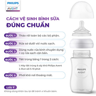 Combo chuẩn bị sinh - 4 Bình sữa mô phỏng tự nhiên PP Philips Avent, chống sặc, chống đầy hơi 125ml