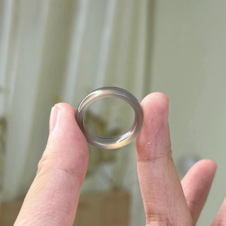 Nhẫn Đá Mã Não Xám khói Brazil tự nhiên phong thuỷ may mắn- Chou Jewelry