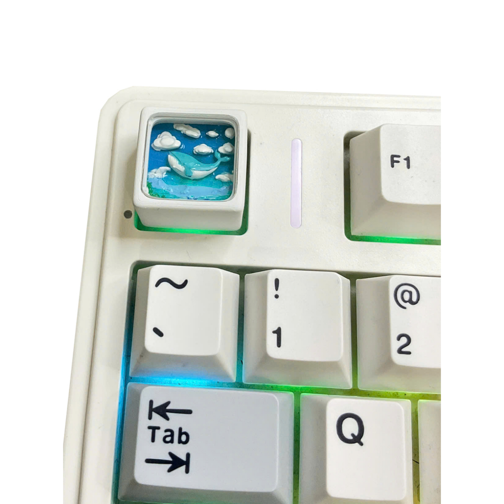 Keycap 3D cá voi xanh, máy bay, bọ rùa, sa mạc, bãi biển cho bàn phím cơ - Keycap Artisan