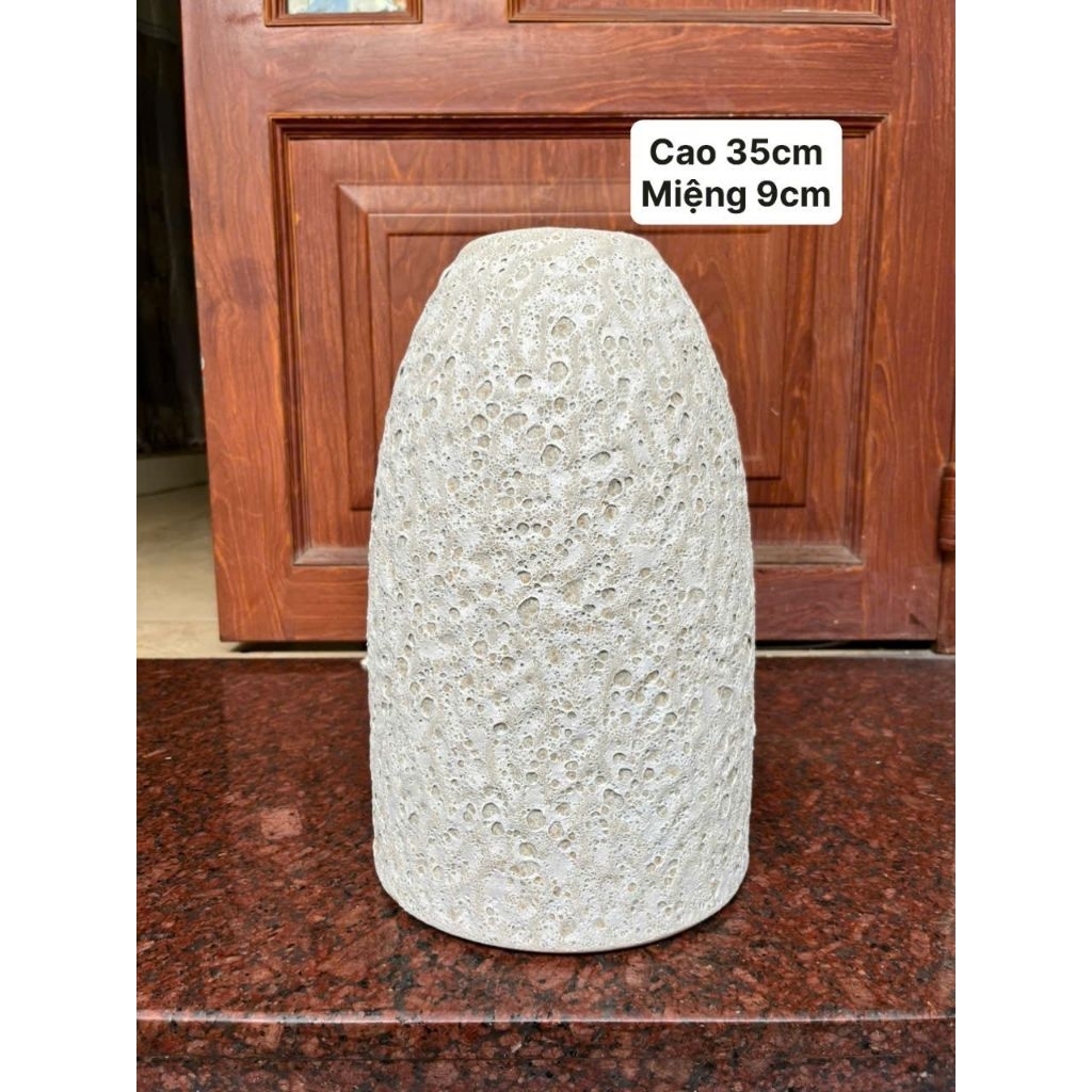 Bình gốm Bát Tràng dáng chuông củ lạc cắm hoa, cành quả decor nhà cửa, sự kiện