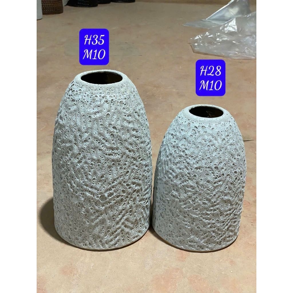 Bình gốm Bát Tràng dáng chuông củ lạc cắm hoa, cành quả decor nhà cửa, sự kiện