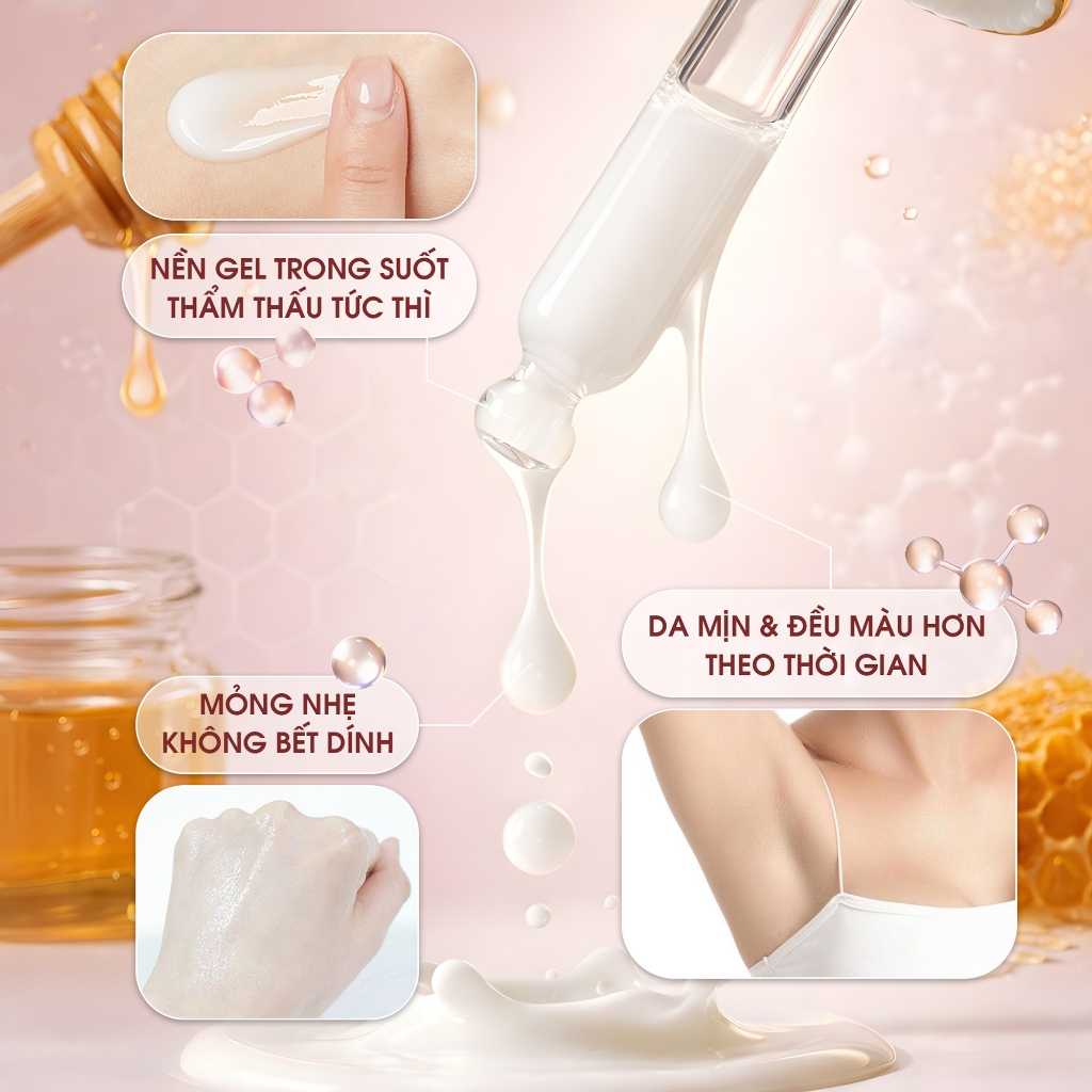 Combo chăm sóc & làm sáng vùng nách Glamzy | Peel tẩy tế bào chết + Serum dưỡng sáng