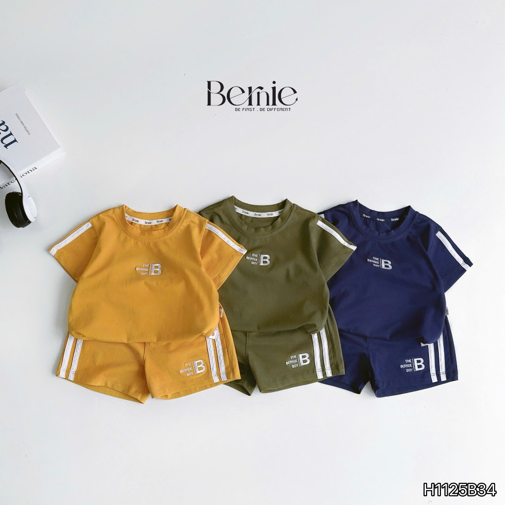 Bộ cotton bé trai phong cách thể thao, bộ thun thể thao khoẻ khoắn dễ mặc bé trai