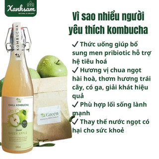[HỎA TỐC] VKombucha Chill Trà Bất Tử Vgreen 250ml/ 500ml - Xanhsam Natural & Organic